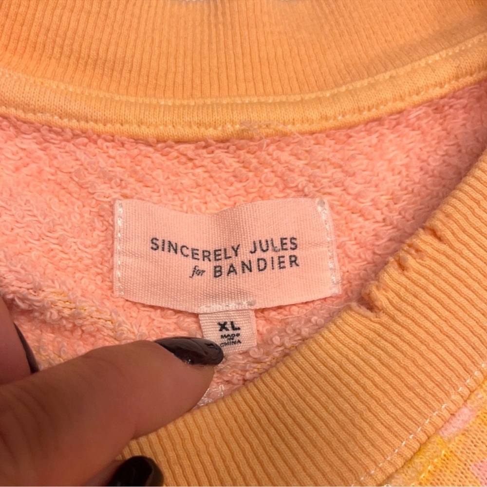BANDIER x SINCERELY JULES Juniper Distressed Oversized Crewneck Sweatshirt Top - Picture 8 of 12